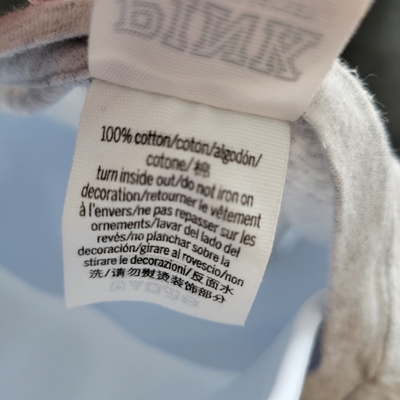 Pink VS Victoria's Secret XS Grey Short Sleeve T-shirt White Marble Logo Soft - Picture 6 of 6